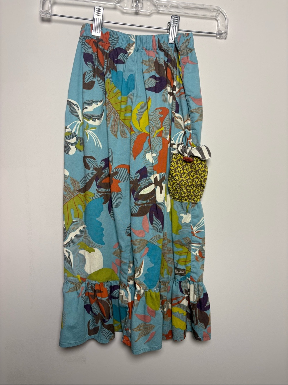 Matilda Jane Sky Blue Tropical Print pants with Ruffle Pocket